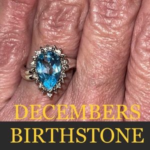 Blue Topaz Diamond Ring